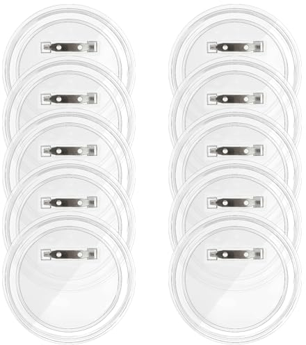 Buttons Anstecker, 10Stk Durchmesser 2.9 inches/7.5 cm Buttons Selber Machen Buttons Zum Selbstgestalten Transparente Diy Ansteckbuttons Set Mit Anstecknadel Knöpf Anstecknadeln Für Foto Bild Kleidung
