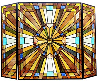 Kaminschirme, 3 Stück, zusammenklappbar, 96,5 cm breit, rechteckiger Kaminschirm, Flache Kaminschirme, dekorativ