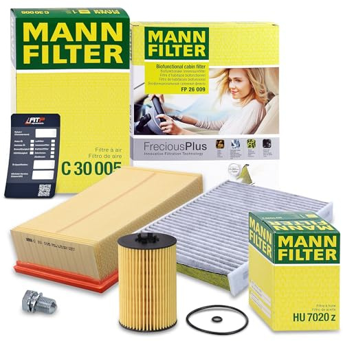 MANN-FILTER Inspektionspaket Filterset 1x Ölfilter, 1x Luftfilter, 1x | Kompatibel mit: AUDI A3, A3 Cabriolet, A3 Limousine, A3 Sportback, SEAT LEON, LEON SC, LEON ST, SKODA OCTAVIA III