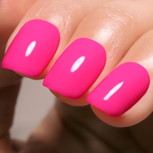 Imtiti Pink Gel Nagellack, 1Pcs 15ml Neon Pink Farbe Lack Soak Off LED Nagellack Gel Nageldesign Maniküre Salon DIY zu Hause Urlaub Geschenk