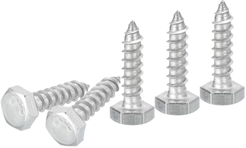 DTGN 1/4 x 1 Hex Lag Bolts - 20 Pack - for Woodworking, Furniture - 304 Stainless Steel Full Thread Hexagon Head Lag Screws for Wood - Silver