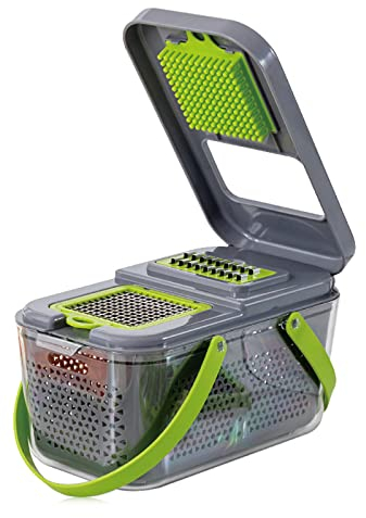 Vegetable Chopper Dicer Cutter Dicing Machine - Food Processor Small, Veggie Slicer Cutter Grater, Cheese Chopper Mini, Potato Onion Garlic Chopper with Container, Portable String Vegetable Chopper