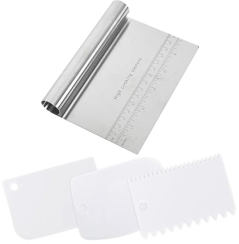 Grattoir a Pâte en Inoxydable Grattoir à Pâte en Plastique Coupe Pâte 3PCS pour Pain Cuisine, Pâtisserie, Crêpes,pour Pate Fromage Chocolat