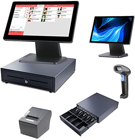 SmPinnaA Dual-Touchscreen-Windows-Kassenterminal All-In-One-Pos-System Registrierkasse Mit Einzelhandelssoftware