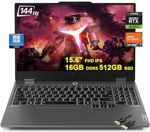 Lenovo LOQ Gaming Laptop | 15.6 FHD IPS 144Hz 100% sRGB G-SYNC | AMD 8-core Ryzen 7 7435HS (>i7-12650H) | 16GB DDR5 512GB SSD | GeForce RTX 4060 | Backlit Win11Pro w/DLCA Accessory