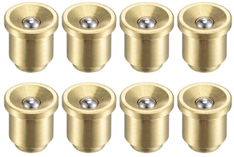 QUARKZMAN Flangia Pulsante in Ottone Tazza Olio Grasso 8mm Oliatore a Sfere per Sistema di Lubrificazione 8pz