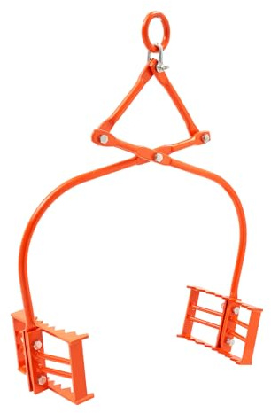 VEVOR 24in Stone Lifting Tongs, 2 Serrated Claw Rock Tongs, Heavy Duty Steel Log Tongs, 1100LBS Lifting Capacity, Rock Log Grapple, Easy Chain Hook up Tongs for Stone Blocks Boluder Marble