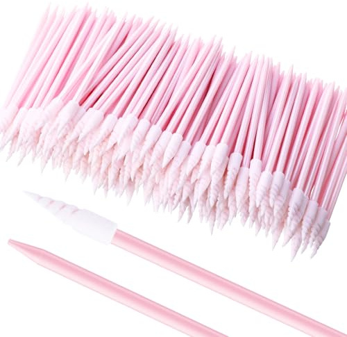 Chinco 200 Pcs Cleaning Swabs 2.56 Inch Sponge Tip Swabs Sticks for Printer Heads, Scanners, Camera Lenses, Chip Hard Disk Industries, Optical Lenses and Optical Equipment Makeup(Pink)