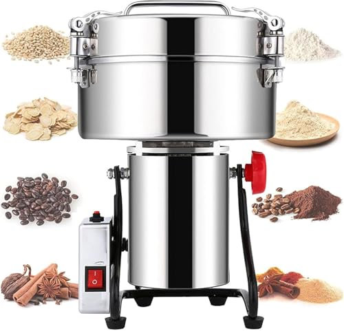 Macinacaffè per mais domestico 4500g, macinacaffè elettrico per spezie, macinacaffè per chicchi di caffè con corpo interamente in acciaio per noci, sesamo