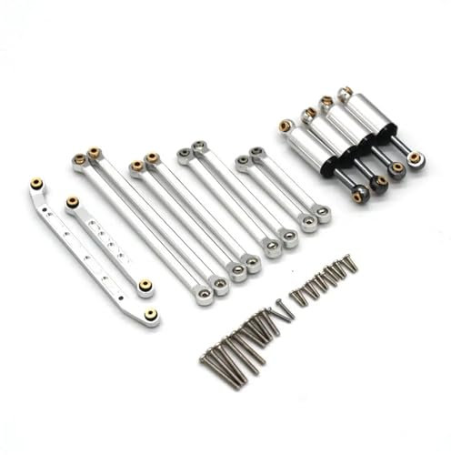 GTFRUQAS RC Ersatzteile Für Wltoys Für FMS Für EAZYRC 1/18 RC Fernbedienung Auto Metall Upgrade Zubehör Stoßdämpfer Trolley Set(Silver)