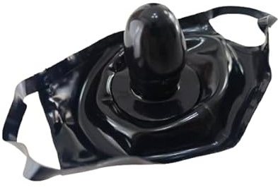 ALMYMM Latex Maske mit Penis Knebel Mund & Nasenclip,Bondage Masken mit Realistischer Dildo Mouth Ball Gag BDSM Mundknebel,SM Erotik Sexspielzeug für Erwachsene Paar Männer Frauen