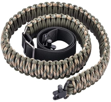 Pitadue Non Rutp Paracord Schlinge Mit Wirnungsbedingbaren Länge 2-Punkt Schleude Gewehre Paracord Gurt Gewebte Schultergurte Verstellbare Länge Gurt