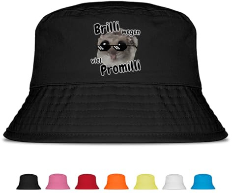 Brilli wegen viel Promilli - Fischerhut - Lustiger Fischerhut – Der perfekte Sonnenhut für Herren & Damen – Ideal als Malle-Outfit, Party-Accessoire & Festival-Eimerhut für den Strand