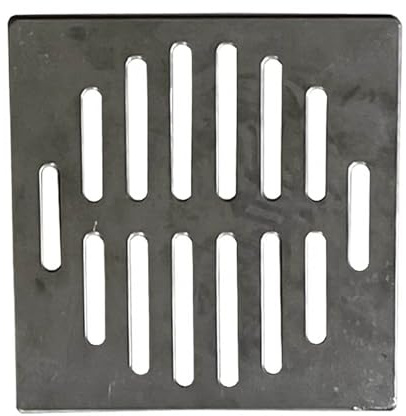 Copertura quadrata per scarico a pavimento in acciaio inossidabile 304, raccoglicapelli e tappo di protezione per lo scarico, resistente, griglia di scarico piatta (12,5 x 12,5 cm) per bagno e cucina