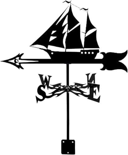 Girouette cuirassée avec revêtement antirouille | Indicateur de direction du vent | Piquet de jardin Art Decor