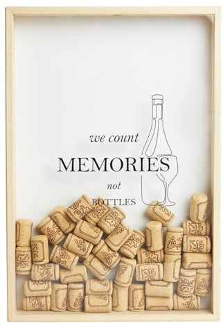 We Count Memories Not Bottles, Wine Cork Holder, Cork Collector, Wooden Shadow Box, Wine Tasting Night, Gathering Decor, Home Bar Wall Art, Housewarming, Christmas Gift for Friends & Family (Style 8)
