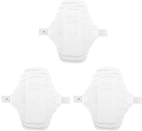 Toalla Sanitaria Reutilizable de Algodón 3 Piezas 18cm para Mujeres | Toallas Sanitarias Reutilizables, Secas y Cómodas, Bloqueo Eficaz del Agua, Botón Oculto, Color Claro