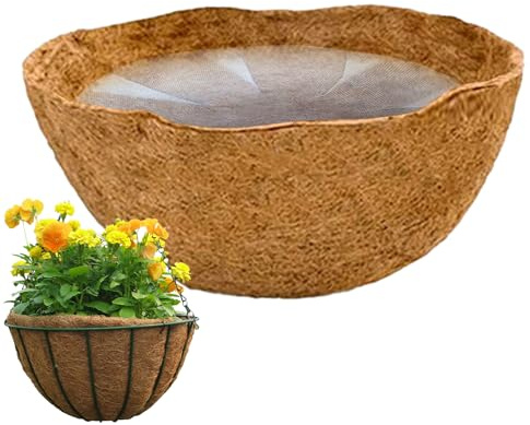 Genérico Tappeto di palma da cocco, fodera per cesto di palma da cocco, interno in fibra per vaso, fodera durevole, rivestimento per vasi da terrario, rivestimento di ricambio per