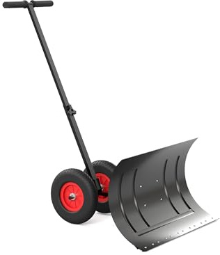 Pelle à Neige avec Roues 74 x 42 cm – Pelle à Neige Pliable en métal avec poignée pour Jardin, trottoirs et allées