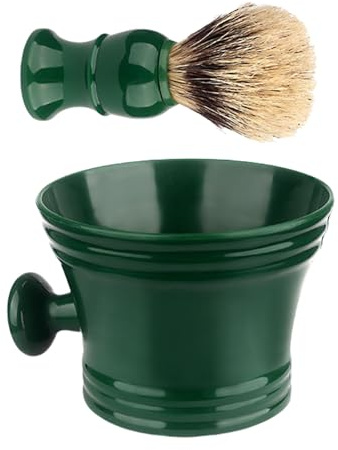 Set di pennelli da barba con ciotola per sapone, tazza in schiuma con crema ricca per uomini, sapone da barba e kit