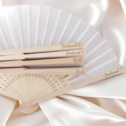 Personalisierte Seidenfächer Mit Eingravierten Namen Des Paares Und Datum, Wiederverwendbare, Elegante Fächer – Set-Design Für Gastgeschenke Und Geschenke Für Die Brautjungfern(30pcs)