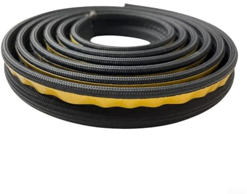 Feegow Junta de cuerda para puerta de estufa para estufa de leña, estufa, horno, chimenea, 10 mm de diámetro, 2 m para 3 m de longitud, junta de hilo de vidrio negro, no requiere pegamento, resistente