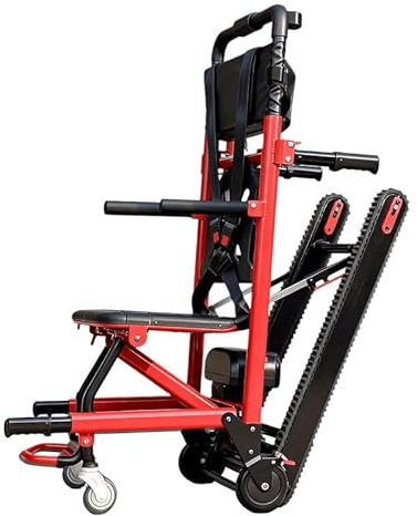 Treppenlifte für ältere Menschen, Crawler Treppensteiger, Rollstuhl, zusammenklappbar, tragbar, Treppe, Mobilitätsunterstützung, medizinische Ausrüstung, maximale Belastung von 159,7 kg, Rot