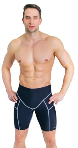 sesto senso Jammer badbyxor herr badshorts boxer haj surfing segling vattensporter, svart, XXL