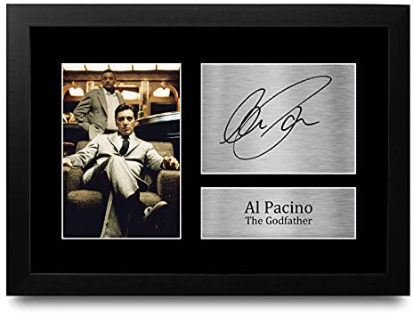 HWC Trading Al Pacino A4 Gerahmte Signiert Gedruckt Autogramme Bild Druck-Fotoanzeige Geschenk Für The Godfather Filmfans