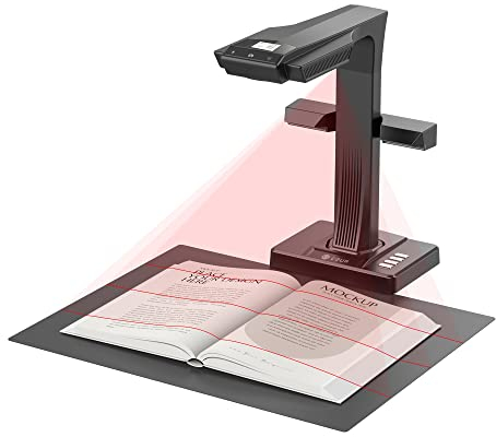 CZUR ET16 Professioneller Buchscanner 16 MP mit LED Fülllicht, OCR Dokumentenscanner A3 Scanner Dokumentenkamera Visualizer für Windows und macOS mit Laser Verflachungstechnologie