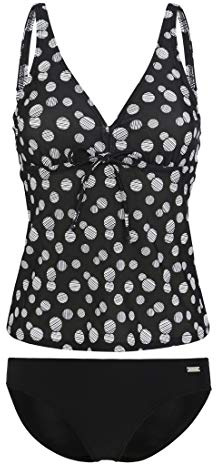 Lascana Damen Damen Bügel-Tankini im Punkte-Design mit bauchbedeckendem Top und bequemer Bikini-Hose mit Punktedruck und Miederverstärkung