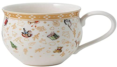 Villeroy & Boch – Toy's Delight Henkelbecher Gold, Spülmaschinenfest, Mikrowellensicher, Kaffeebecher Weihnachten Toys, Tasse Weihnachtsmotiv, Weihnachtsgeschirr, Weihnachtsbecher, Premium Porzellan
