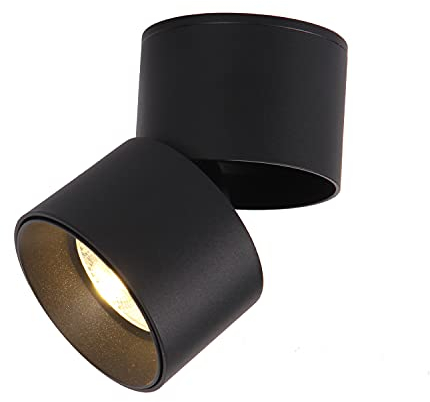 TWSXTE Spot en Saillie Orientable 7W LED Spots de Plafond Plafonnier Aangle Réglable Applique de Plafond Lampe COB, Rotative à 360 ° (Blanc Chaud 3000k)