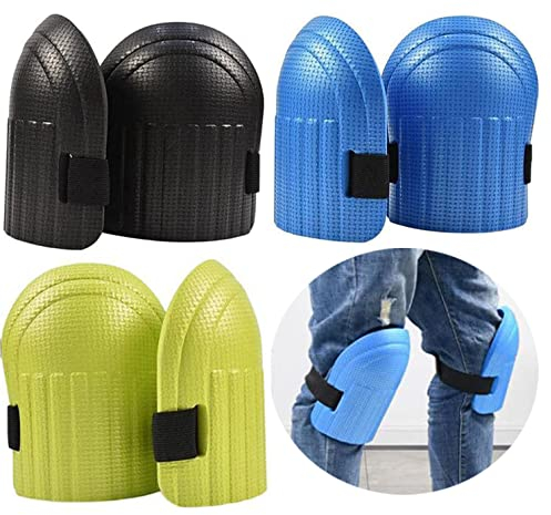 AMZMUKAUP 3 Paar Knieschützer Knieschoner, Wasserdichtem Eva Knieschutz Weichem Schaumstoff Anti-Kollision Knieschützer Verstellbare Träger Kniescheiben für Arbeit Outdoor Sport Gartenarbeit