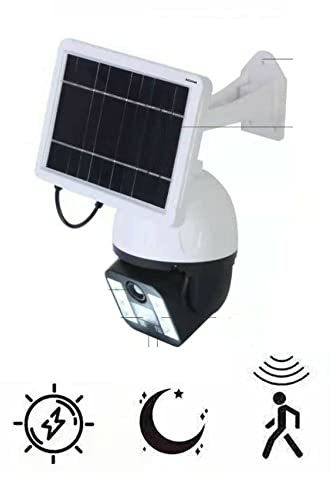 DISCORAMA TELECAMERA FINTA DA ESTERNO CON PANNELLO RICARICA SOLARE, LAMPADA DA STRADA TELECAMERA CON SENSORE DI MOVIMENTO, TELECAMERA FINTA PER SICUREZZA LED 60W
