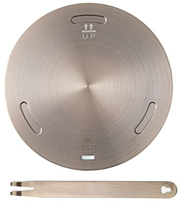 JIENAQIN Induction Cooktop Mat, Induction Converter Heat Diffuser Simmer Ring Plate,Stainless Steel Heat Diffuser Induction Plate with Stainless Handle Adapter Converter (20cm)