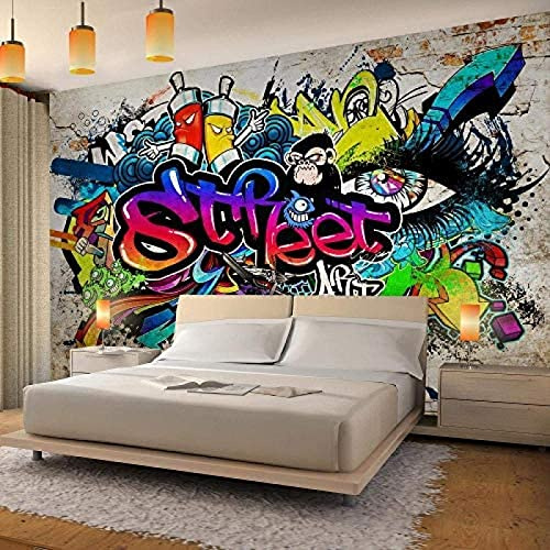 Graffiti Street Art 3D Murale Carta da parati fotomurali poster murale Soggiorno camera letto-200cm×140cm