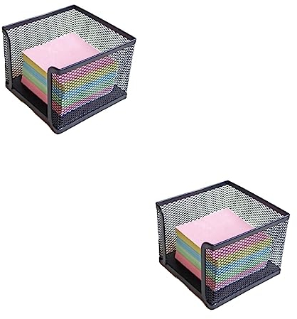 Ciieeo 2stücke Wire Mesh Selbstklebender Notizspender Metall Notizhalter Für Schreibtisch Organizer Für Haftnotizen Und Memo Und Tragbar Für Büro Und Zuhause