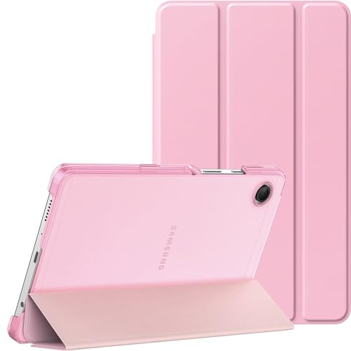 MoKo Hülle für Samsung Galaxy Tab A11/ A9 8,7 Zoll (2025/2023) | Leichte Schutzhülle mit Ständer und Harter Rückseite für Samsung Tablet A11/A9, Zwei Betrachtungswinkel, Blumen Rosa