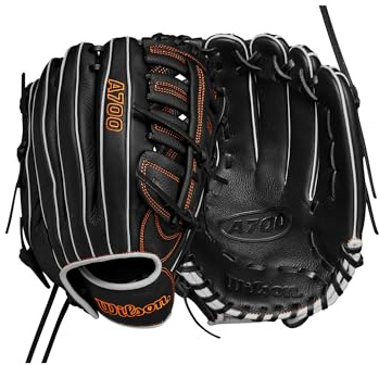 Wilson Gant de baseball Outfield 2024 A700 31,8 cm – Noir/argenté/orange, main gauche
