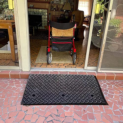 BKEKM Rollstuhlrampe Rollstuhlrampe Schwarze Schwellenrampe aus Gummi Einstiegsrampe für Roller rutschfeste langlebige Bordsteinrampen Outdoor-Auto-Handicap-Rampen Anti-Rutsch