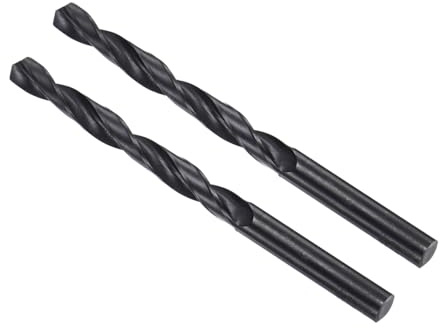 CoCud 2 Stück Spiralbohrer 8,7 mm Durchmesser Schwarzoxid-Geradebohrer Holz | 6542 Hochgeschwindigkeitsstahl, 125 mm Länge, Für Metall, Kunststoff, Aluminium