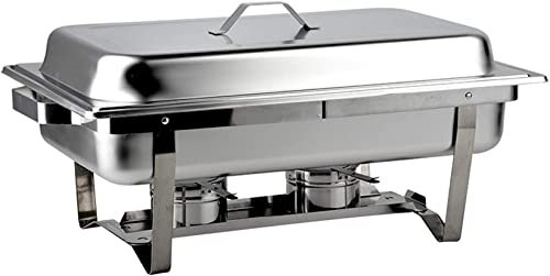 9L Stainless Steel Chafing Dish Set Buffet Silver Catering Warmer Set, Rectangle Chafing Dish Set, for Buffet Catering Kitchen Party