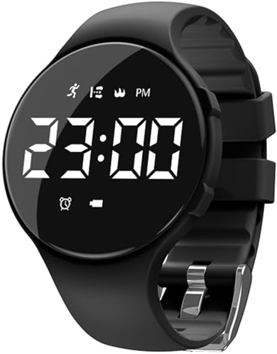 Orologio digitale per bambini con contapassi, orologio fitness senza app e cellulare, orologio da polso per ragazzi e ragazze, fitness tracker, sveglia, cronometro, impermeabile, 30 m, silicone