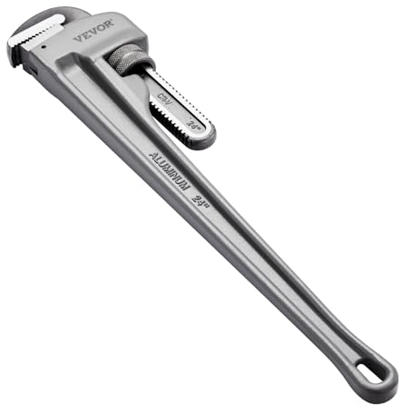 VEVOR Chiave per Tubi Dritta in Alluminio 609 mm, Chiave Idraulica Regolabile con Ganascia Resistenza Impugnatura Ergonomica, Trasportabile, Design Appeso, Chiave per Tubi per Riparazioni Auto Tubi