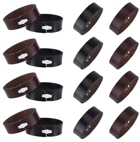 craspire 24 Stück 2 Farben Gürtelzubehör 1.25 Zoll Rindsleder Schlaufenhalter Gürtelschlaufe Lederhalter Ring Ende Riemenhalter Werkzeug Gürtelband Ersatz Passend Für DIY Basteltasche Gürtel Schwarz