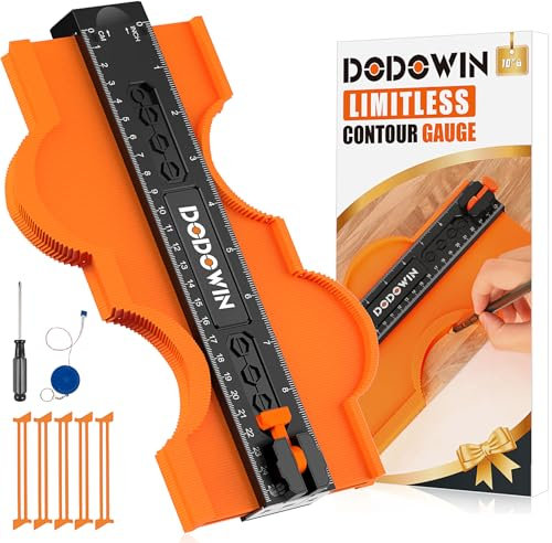 DODOWIN Contour Gauge Unlimited Connection 10 inch, Profile Gauge Laminate Tool, Woodworking Scribing Carpenter Tool, Stocking Fillers for Men Gifts Chrismas, Advent Calendar 2025 Dad Grandad Husband