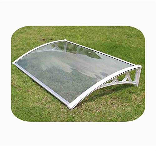 Tettoia per finestra del patio, tenda da sole per porta d'ingresso in policarbonato trasparente impiombato, copertura grondaia per ingresso esterno insonorizzata protezione solare, protezione dalla l