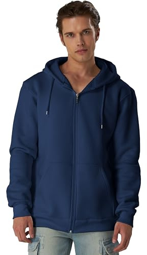Smith & Solo Herren Kapuzenpullover – Kapuzenjacke reißverschluss, Sweatshirt Pullover Langarm – Slim – Fit – Training – Hoodie – Pulli – Hochwertige Baumwollmischung Männer