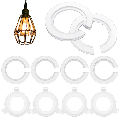 Weewooday 10Pcs E27 to E14 Shade Adapter Ring, Lampshade Reducer Ring, 29mm | White Plastic Converter for Fixtures, Lampshade Reducer Fitting Replacement, Easy Installation for Pendant Chandeliers